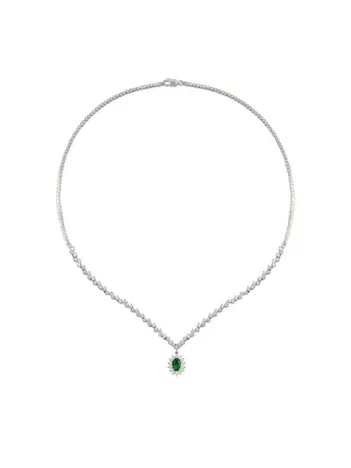 Almila Zümrüt Taşlı Bayan Gümüş Kolye