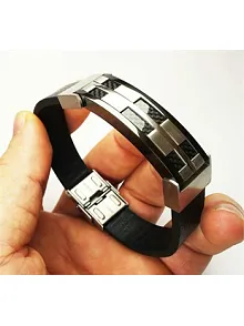 ERKEK DERİ BİLEKLİK KARBON TASARIMLI LÜKS MODEL