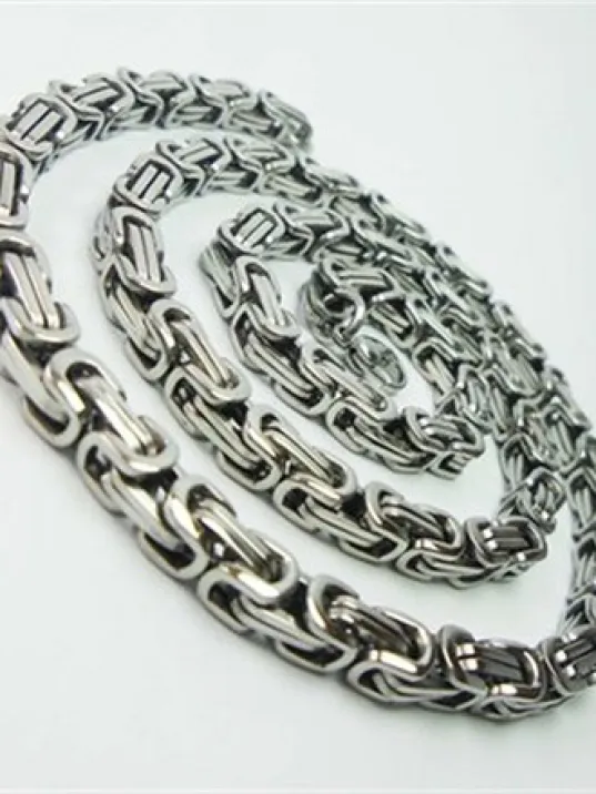 Erkek Çelik Kral Zincir Kolye Orta Kalınlıkta 5mm