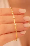 Kadın Gümüş Bileklik - Kadın Kelepçe - El Yapımı Altın Kaplama 3 Sıra Zirkon Taşlı Kadın Bileklik Kadın Gümüş Bileklik - Kadın Kelepçe - El Yapımı Altın Kaplama 3 Sıra Zirkon Taşlı Kadın Bileklik