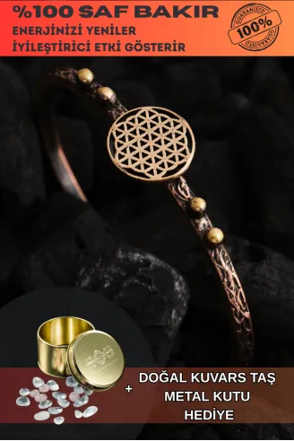 Kadın Bakır Bileklik - Lotus Çiçeği Model Kadın Bakır Kelepçe Bileklik Bilezik