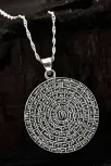 Esmaül Hüsna Kadın Gümüş Kolye Zincir Büyük Boy
