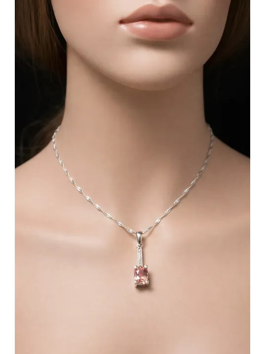 Kadın Gümüş Kolye - Zultanit Taşlı Tektaş Model Kolye