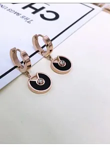 Rose Renk Kararmayan Happy Çelik Halka Küpe