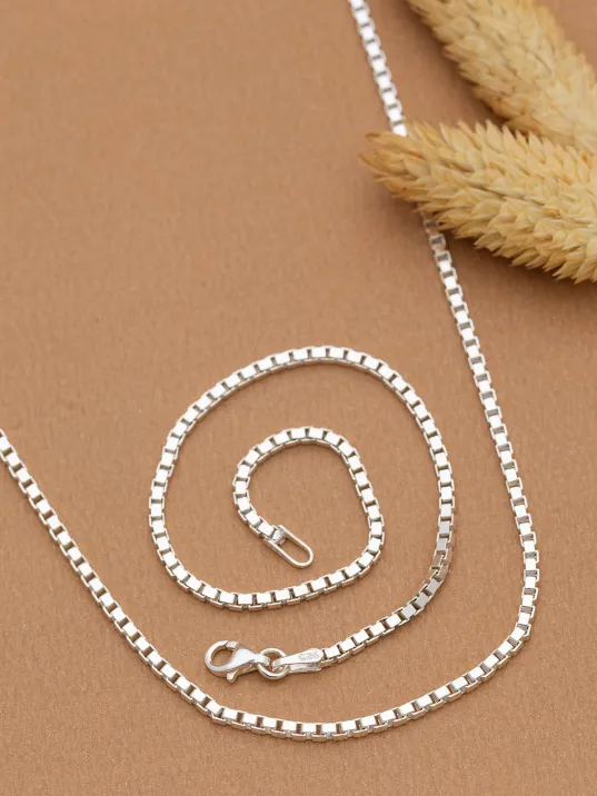 Kadın Gümüş Kolye Bileklik Set - 925 Ayar Küp Zincir Gümüş Set 2mm Kadın Gümüş Kolye Bileklik Set - 925 Ayar Küp Zincir Gümüş Set 2mm