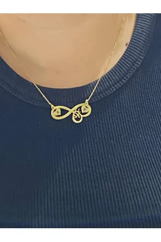 Kadın Gümüş Kolye - Harf Yazılabilen Sonsuzluk Model Aşk Yazılı Gümüş Kolye