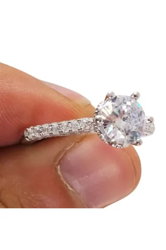 7mm Tektaşlı Zirkon Taşlı Sarmaşık Model Bayan Gümüş Yüzük