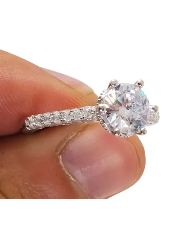 7mm Tektaşlı Zirkon Taşlı Sarmaşık Model Bayan Gümüş Yüzük