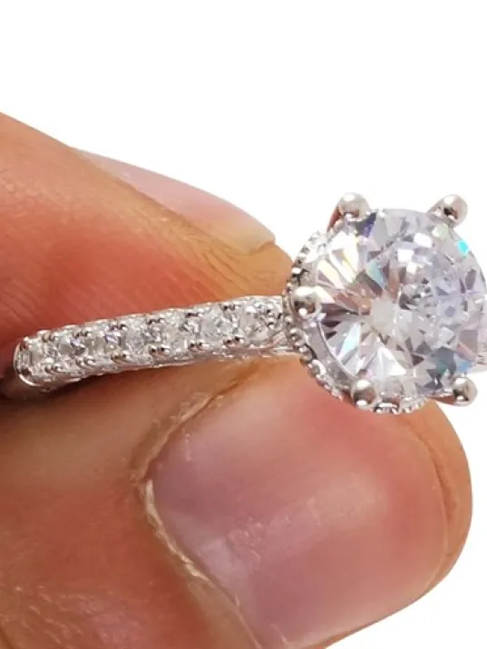 7mm Tektaşlı Zirkon Taşlı Sarmaşık Model Bayan Gümüş Yüzük