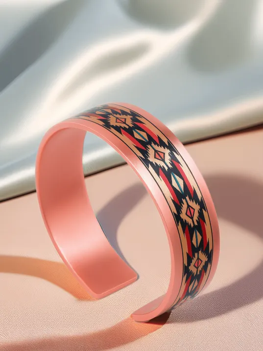 Kadın Bakır Bileklik - Daria Model Özel Baskı Metal Kutu Ve Kuvars Taşı