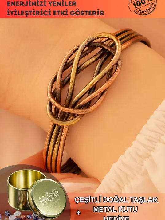 Kadın Bakır Bileklik - Hatice Model Kadın Bakır Kelepçe Bileklik Bilezik