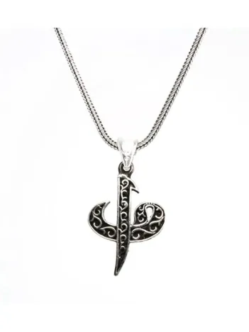 Vav Elif Yazılı Gümüş Erkek Kolye Zincir