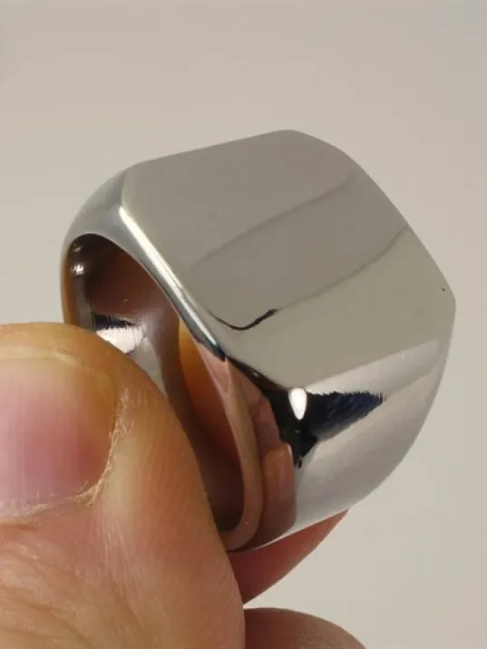 Yazı Yazılabilen Paslanmaz Çelik Erkek Yüzük