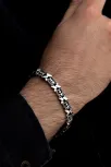 Erkek Gümüş Bileklik -Çapa Motifli Kare Model Gümüş Bileklik