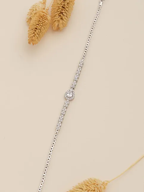 Kadın Gümüş Bileklik - Aylin Damla Model Zirkon Taşlı Kadın Bileklik