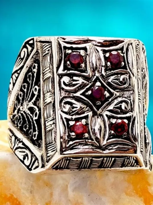 Erzurum İşi Özel Tasarım Erkek Gümüş Yüzük Erzurum İşi Özel Tasarım Erkek Gümüş Yüzük