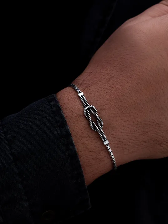 Erkek Gümüş Bileklik - Küp Zincirli Gemici Düğümü Gümüş Bileklik Erkek Gümüş Bileklik - Küp Zincirli Gemici Düğümü Gümüş Bileklik