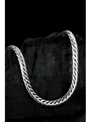 Erkek Gümüş Kolye - Kalın İtalyan Bombeli Zincir Gümüş Kolye