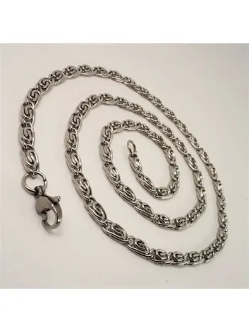 Yeni Sarmal Model Hakiki 316L Paslanmaz Çelik Erkek Kolye Zincir Orta Kalınlıkta