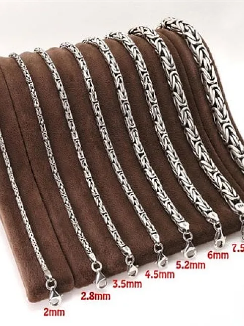 Erkek Gümüş Zincir Kolye Yuvarlak Kral Model