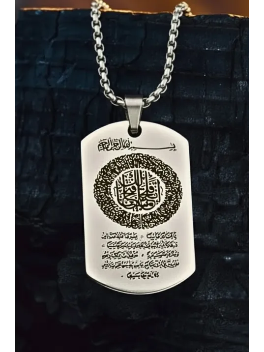 Fetih Süresi Erkek Çelik Kolye Zincir