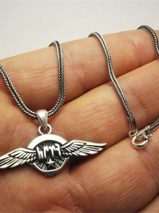 Göktürkçe Türk Yazılı Ay Yıldızlı Kanatlı Erkek Gümüş Kolye Zincir