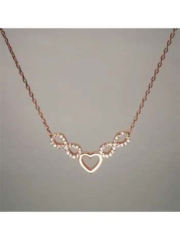 Gümüş Bayan Sonsuzluk Kalp Kolye