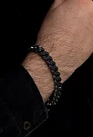Erkek Gümüş Bileklik -Siyah Zirkon Taşlı Gurmet Gümüş Bileklik