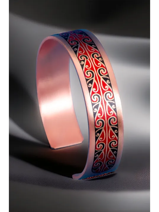 Kadın Bakır Bileklik Yüzük Set - Katherina Model Özel Baskı Metal Kutu Ve Doğal Taşlar