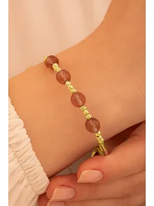 Kadın Gümüş Bileklik - Altın Kaplama Zultanit Taşlı Dorika Model Kadın Bilezik Her Bileğe Uyar