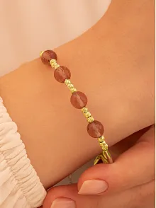 Kadın Gümüş Bileklik - Altın Kaplama Zultanit Taşlı Dorika Model Kadın Bilezik Her Bileğe Uyar