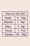 Alya Bayan Gümüş Su Yolu Set - Kolye, Bileklik, Küpe, Yüzük