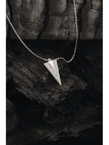 Mızrak Uçlu Zirkon Taşlı Bayan 925 Ayar Gümüş Kolye GKLMIZRAKUC-GMS Mızrak Uçlu Zirkon Taşlı Bayan 925 Ayar Gümüş Kolye GKLMIZRAKUC-GMS