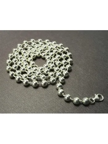 Top Zincir Gümüş Erkek Bayan Kolye Zincir Orta Kalınlıkta