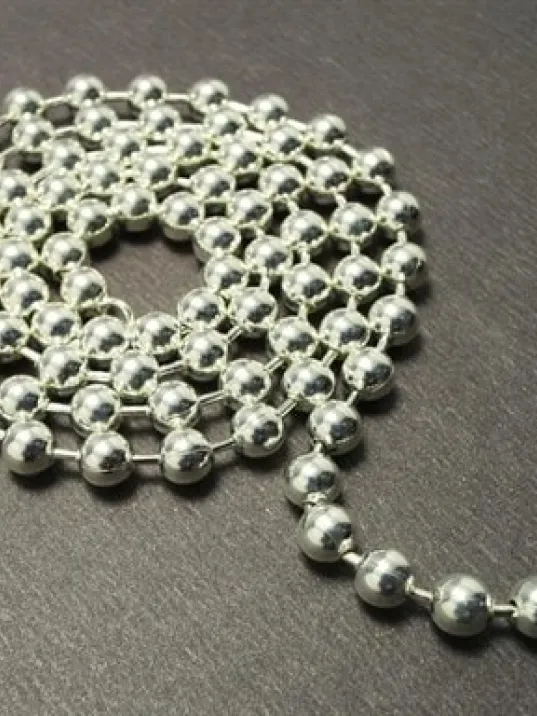 Top Zincir Gümüş Erkek Bayan Kolye Zincir Orta Kalınlıkta