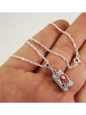 Fatma Ana Eli Bayan Gümüş Muska Cevşen Kolye