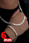 Erkek Gümüş Kolye Bileklik Set - Parlak Euro Kral Kolye Bileklik Gümüş Set