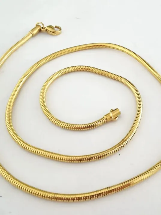 Erkek Çelik Bileklik - Altın Kaplama Yamaç Model Erkek Kolye