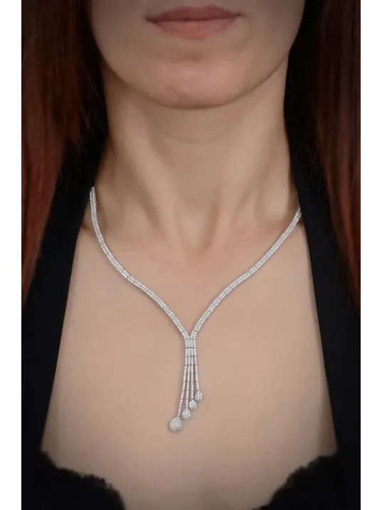 İlyada Bayan Zirkon Taşlı Gümüş Su Yolu Set - Kolye, Bileklik, Küpe, Yüzük İlyada Bayan Zirkon Taşlı Gümüş Su Yolu Set - Kolye, Bileklik, Küpe, Yüzük