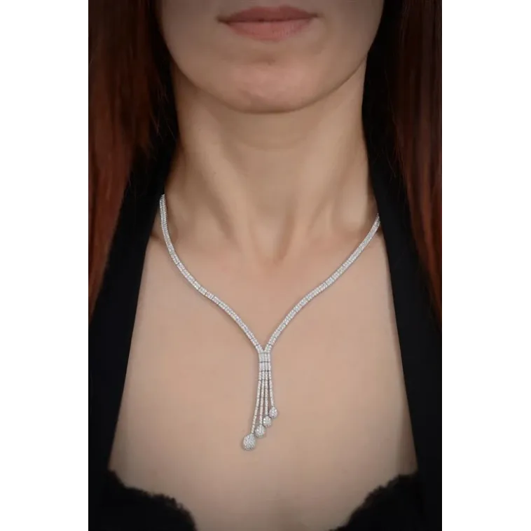 İlyada Bayan Zirkon Taşlı Gümüş Su Yolu Set - Kolye, Bileklik, Küpe, Yüzük İlyada Bayan Zirkon Taşlı Gümüş Su Yolu Set - Kolye, Bileklik, Küpe, Yüzük