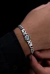 Erkek Gümüş Bileklik - Gurmet Zincirli Kartal Motifli Gümüş Bileklik