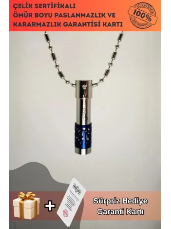 Açılabilen Silindir Tüp Paslanmaz Çelik Bayan Kolye