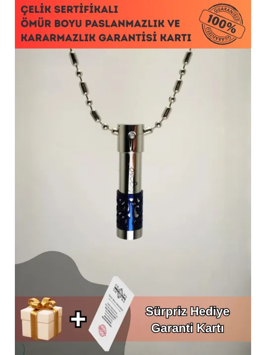 Açılabilen Silindir Tüp Paslanmaz Çelik Bayan Kolye