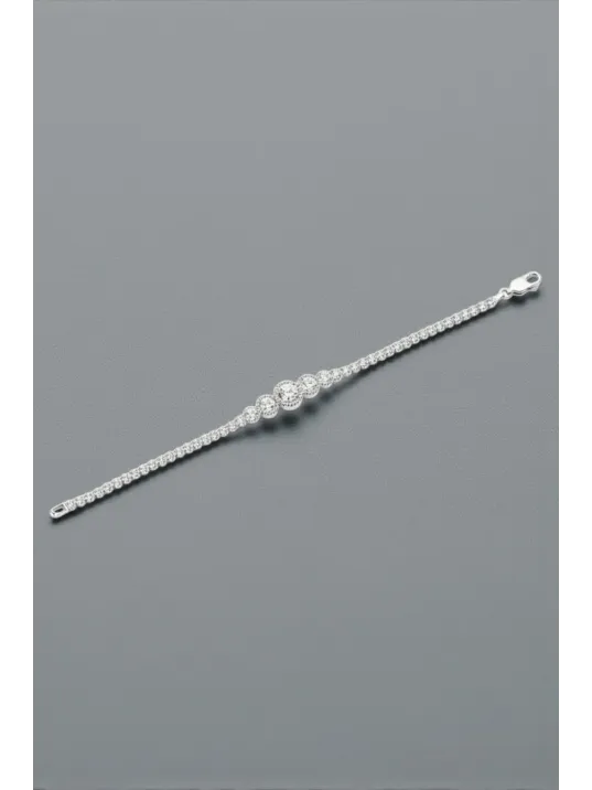 Parla Model Zirkon Taşlı Gümüş Su Yolu Kadın Bileklik