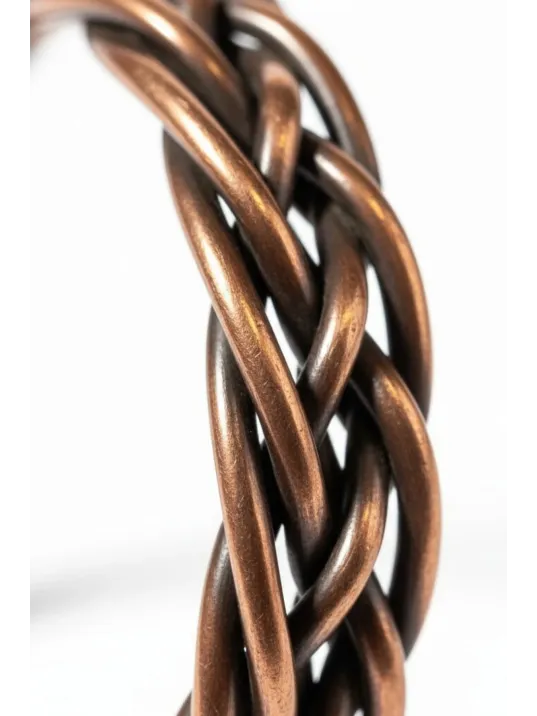 Erkek Kadın Bakır Bileklik - Örgü Model 3 Kelepçe Bileklik Bilezik Metal Kutu Ve Doğal Taş