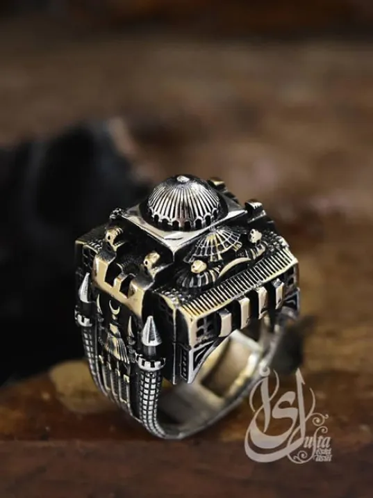 İslam Usta Tasarımı Gümüş Kubbe Model Gümüş Erkek Yüzük GYZISLMSTM2-GMS İslam Usta Tasarımı Gümüş Kubbe Model Gümüş Erkek Yüzük GYZISLMSTM2-GMS