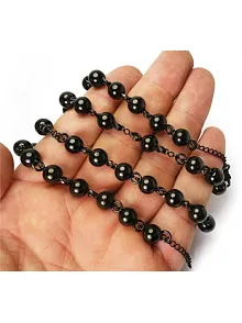 Erkek Çelik Kolye Zincir Şık Siyah Model