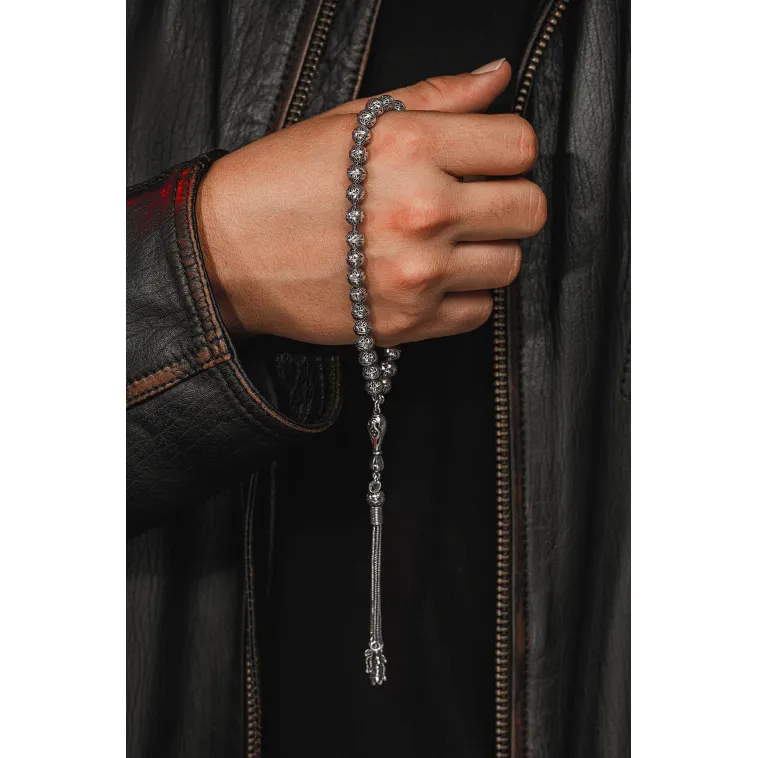 Erkek Tesbih - Zail Oksitli 925 Ayar Gümüş Erkek Tespih Küçük Boy 26gr Erkek Tesbih - Zail Oksitli 925 Ayar Gümüş Erkek Tespih Küçük Boy 26gr