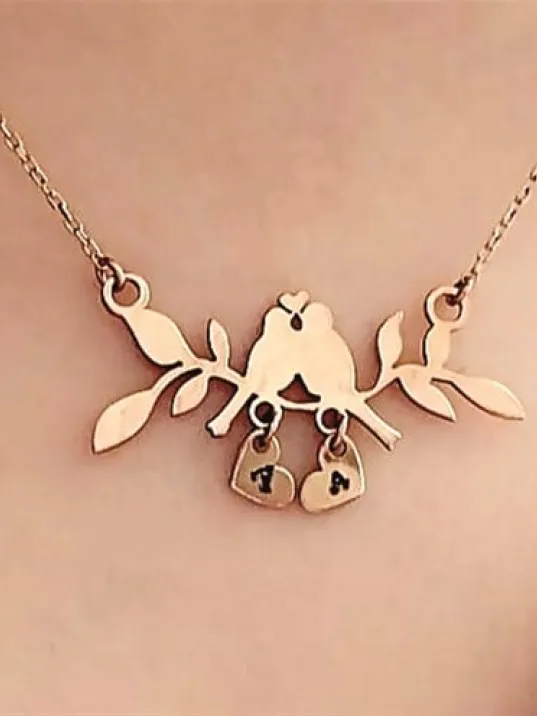 Gerçek Rose Kaplama,Kararmayan Kadın Dalda Çifte Kuş Model 2 925 Ayar Gümüş Kolye (14 Şubat Sevgililer Günü Hediyesi) Gerçek Rose Kaplama,Kararmayan Kadın Dalda Çifte Kuş Model 2 925 Ayar Gümüş Kolye (14 Şubat Sevgililer Günü Hediyesi)