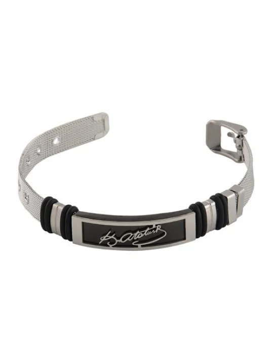 Ottoman Atatürk İmzalı Kemer Model Erkek Bileklik CBLATARKIMZ-GMS